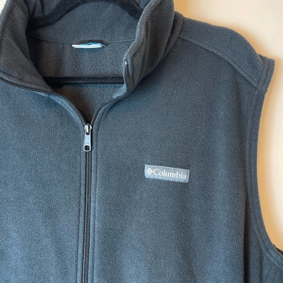 Columbia Sleeveless Charcoal Grey Fleece Full Zip Vest Outdoor Men’s XL Tall - Picture 2 of 7